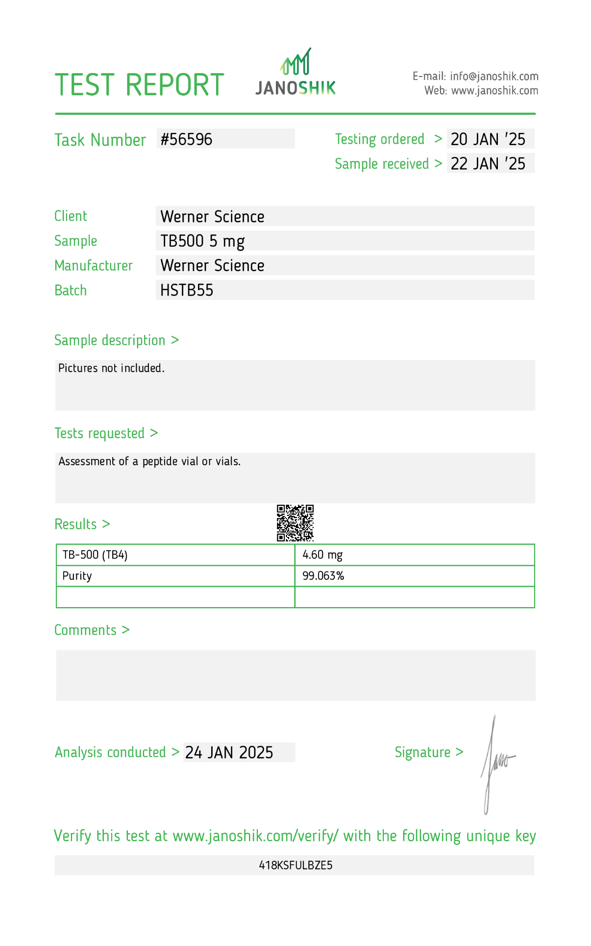 lab-test report of TB-500